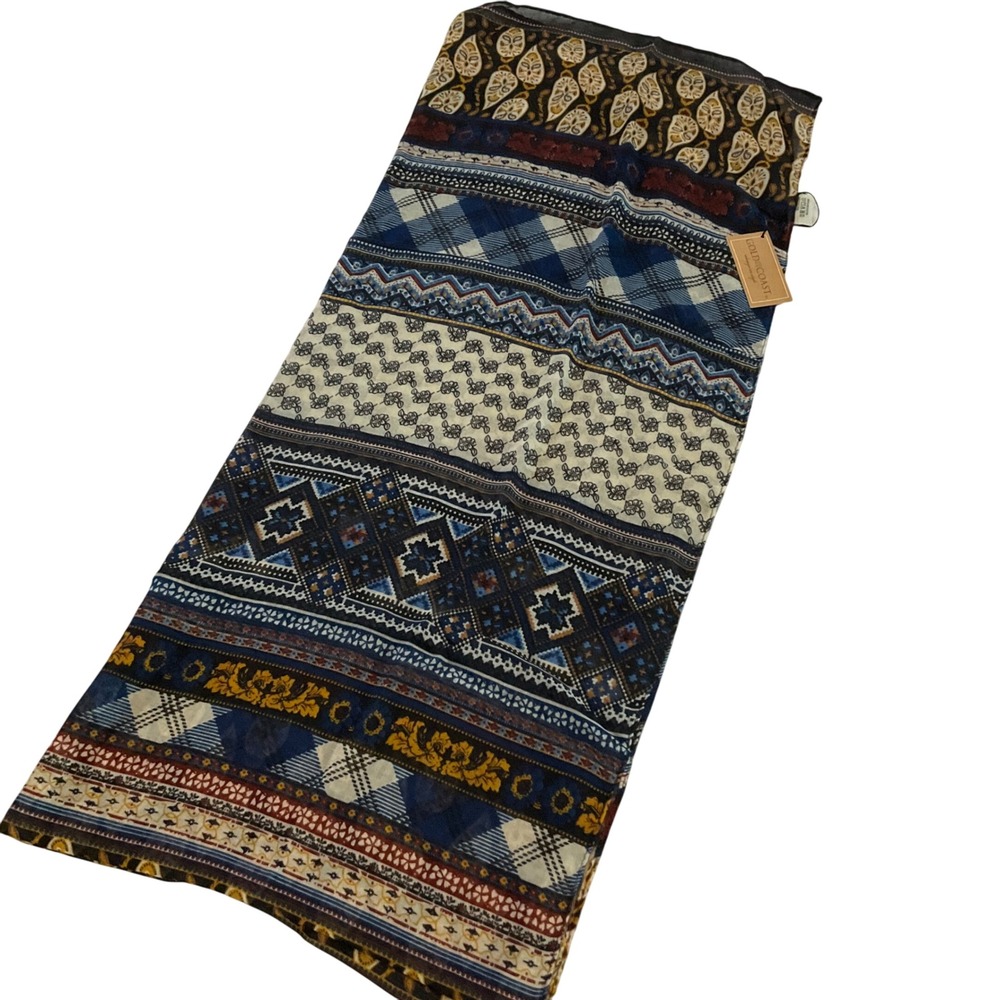 Gold Coast Boho Patchwork Print Scarf Shawl Wrap Lightweight‎ Polyester